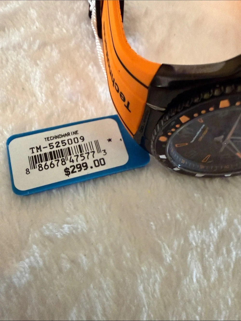 Technomarine Orange and Black Sport Watch with Bold Silicone Strap